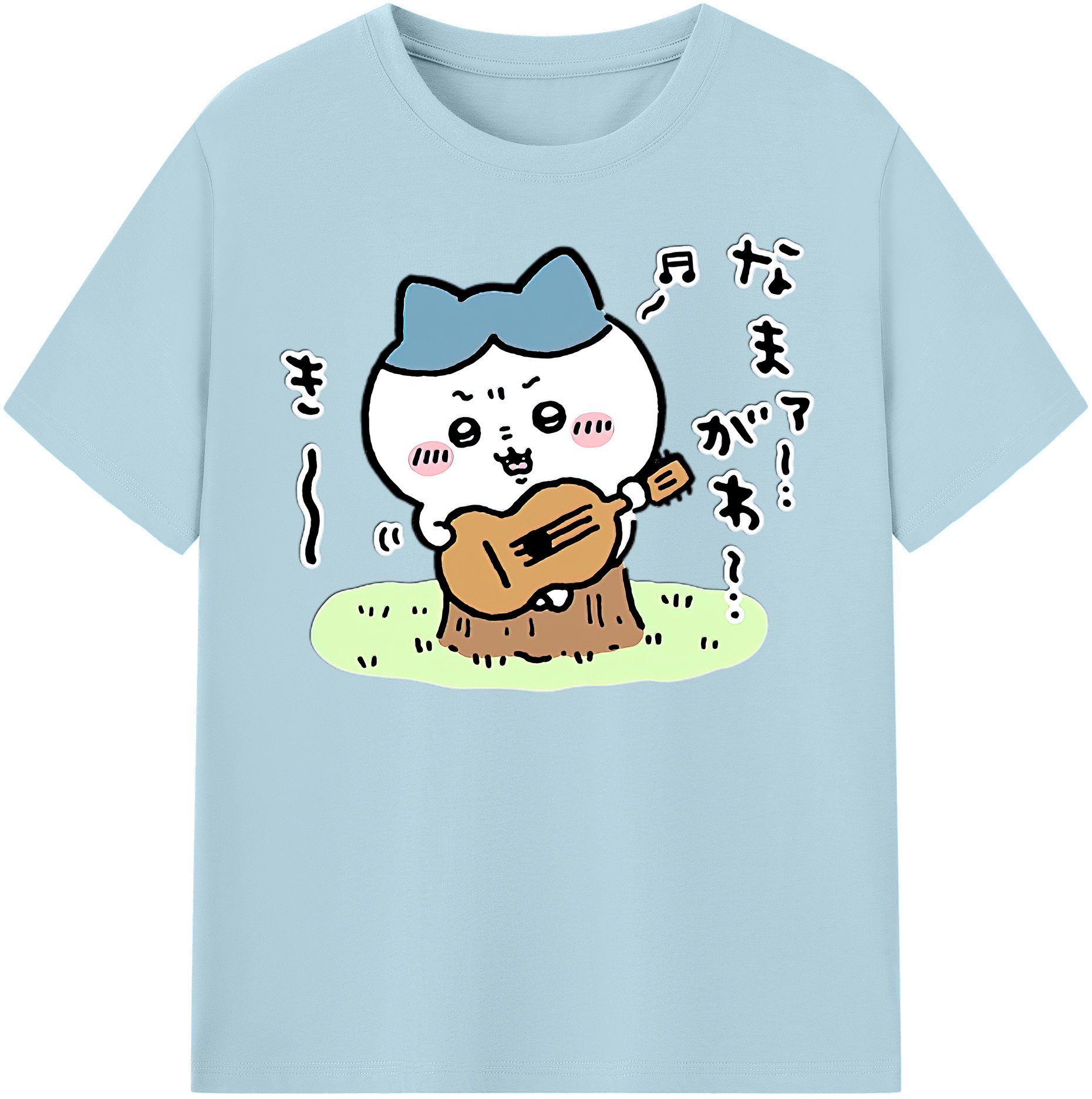 （画像用） ちいかわ ハチワレ Chii-kawa hachiware 綿100％半袖Tシャツ（フロントプリント）